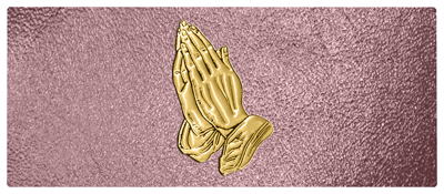 DNSEMP-L-516-GD-SH-OR Gold Praying Hands Shimmer Orchid